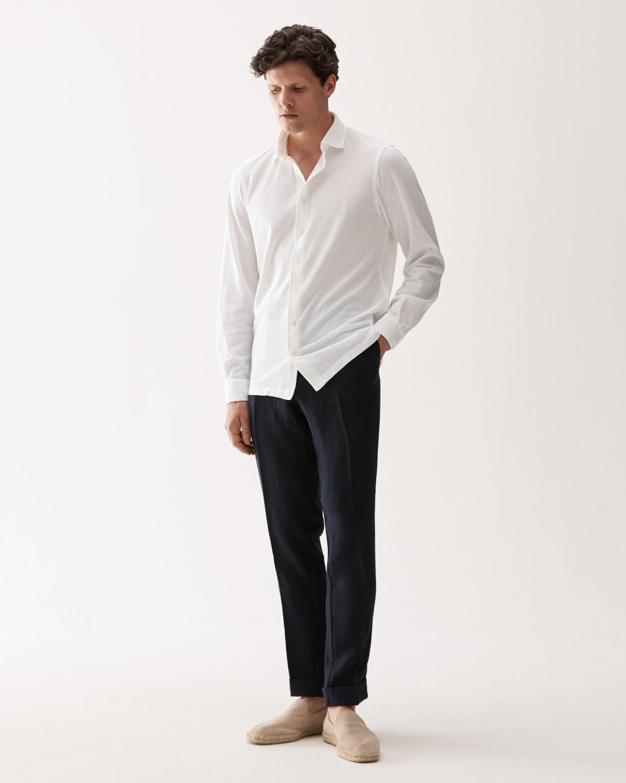 Tailored Linen Trouser Navy