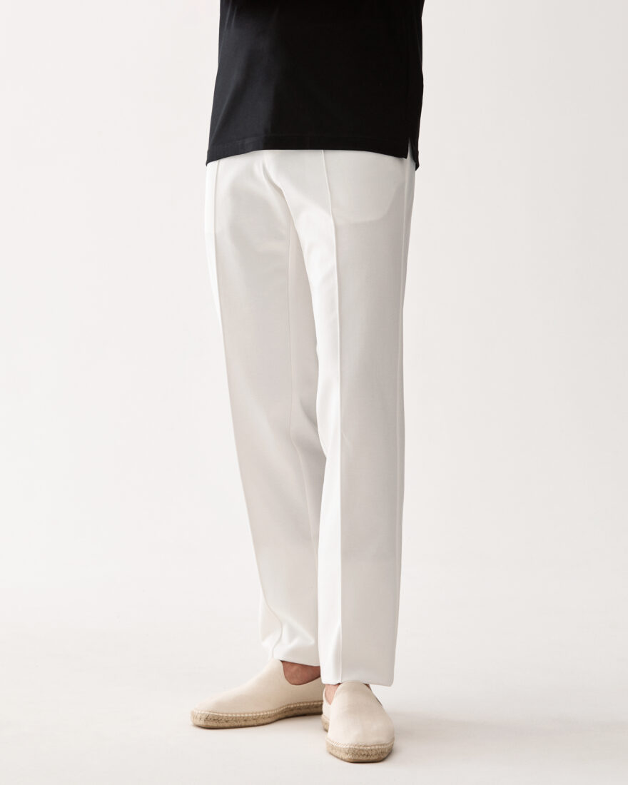 Drawstring Jersey Trouser White
