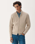 Full-Zip Cashmere Sweater Sand