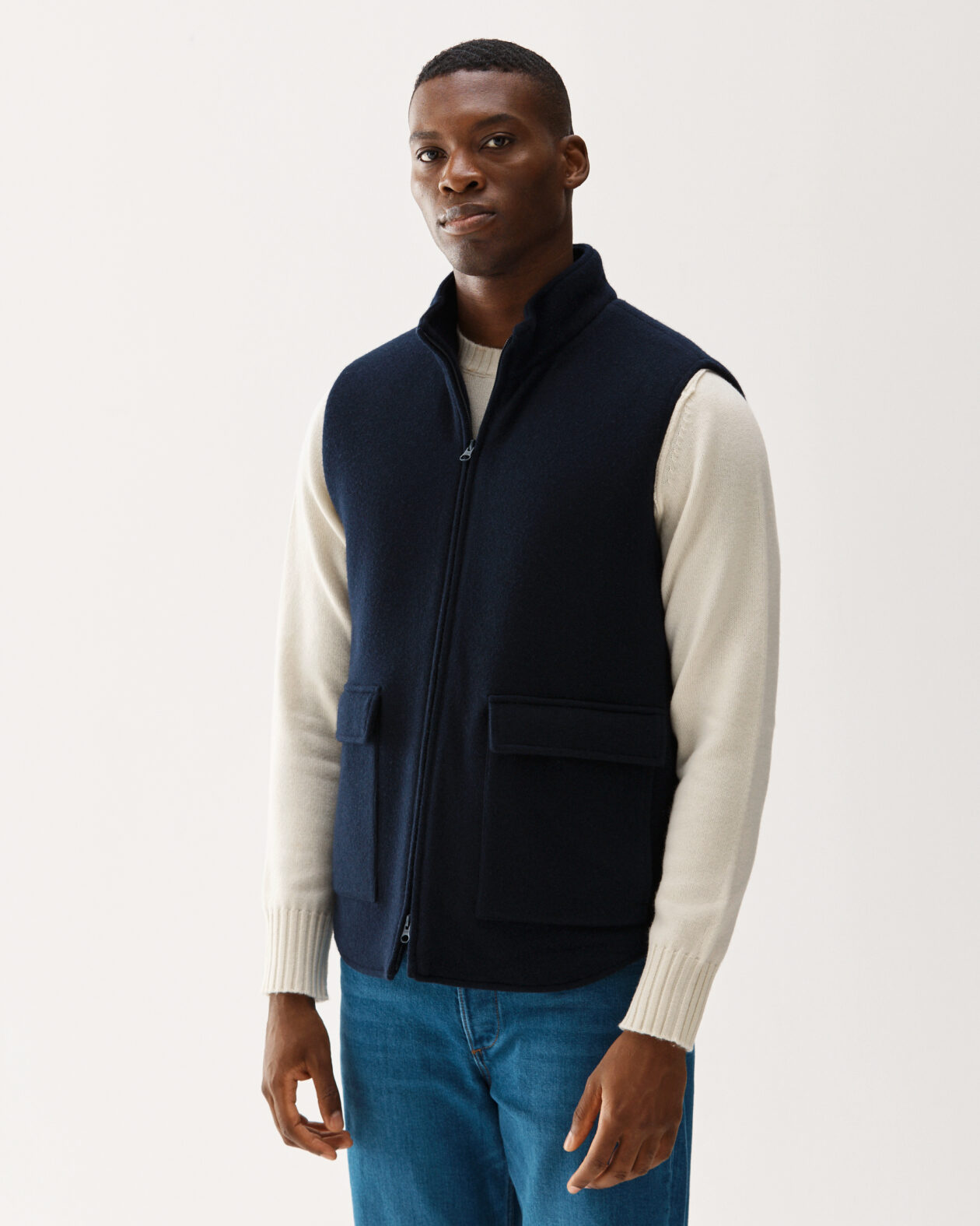 Knitted Vest Navy