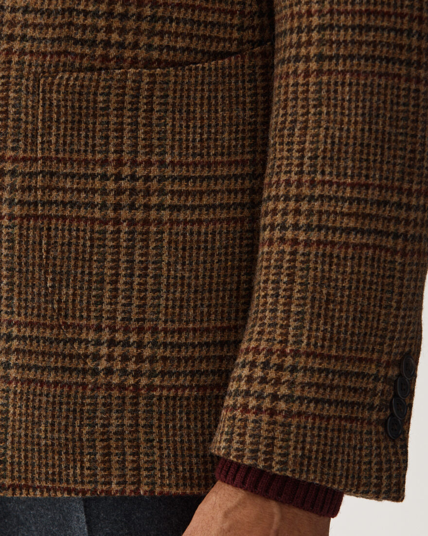 Glencheck Wool Jacket Beige