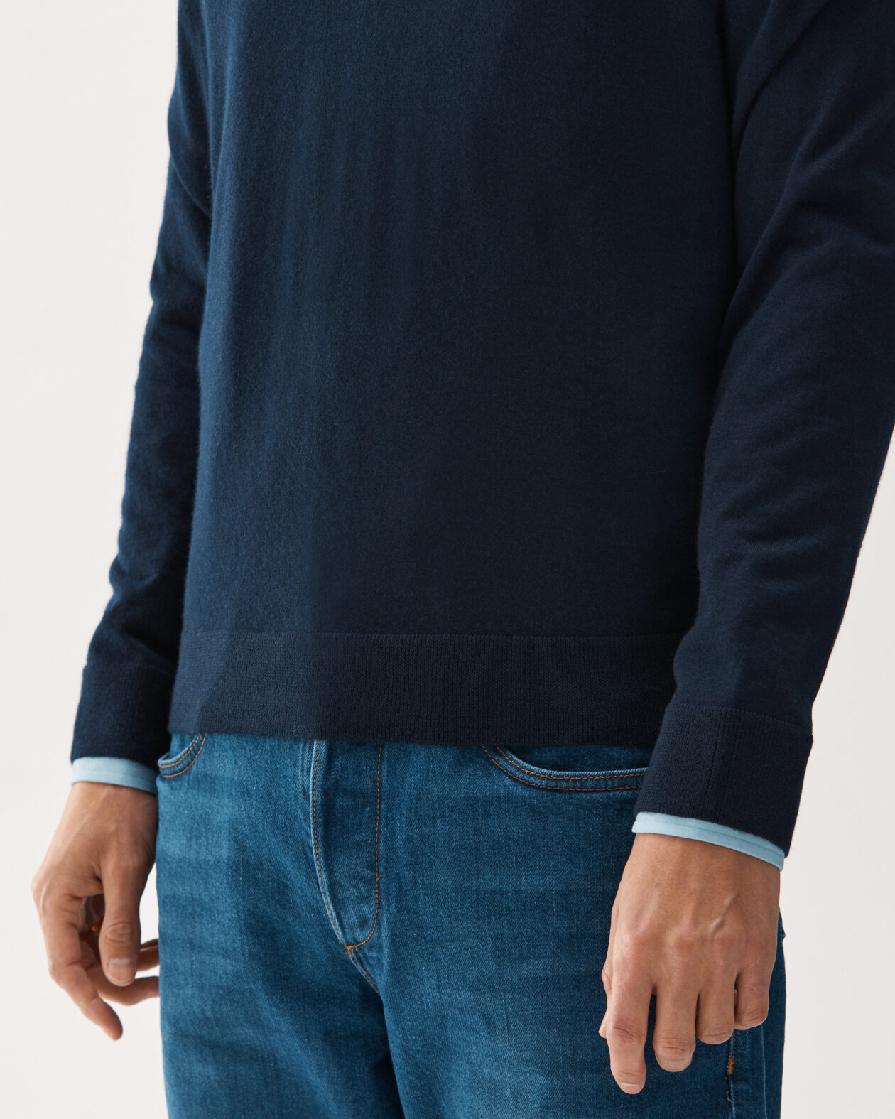 Poloneck Cashmere Sweater Navy