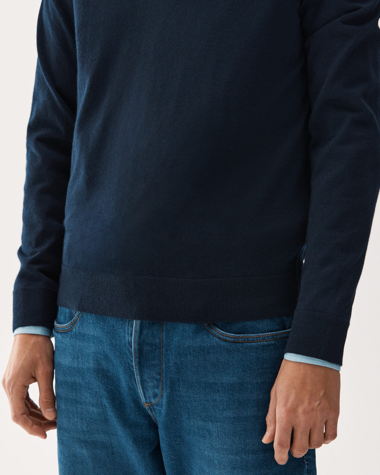 Half-Zip Cashmere Sweater Navy
