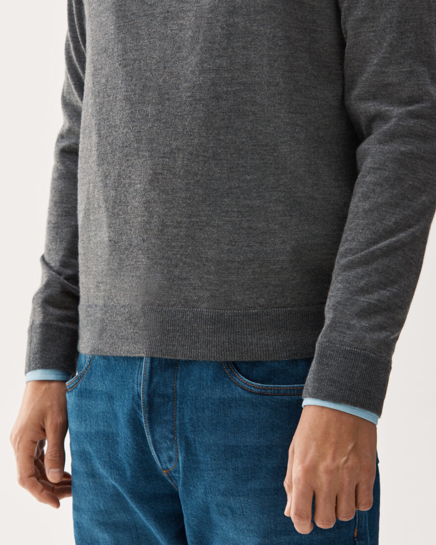 Cashmere Half-Zip Sweater Grey