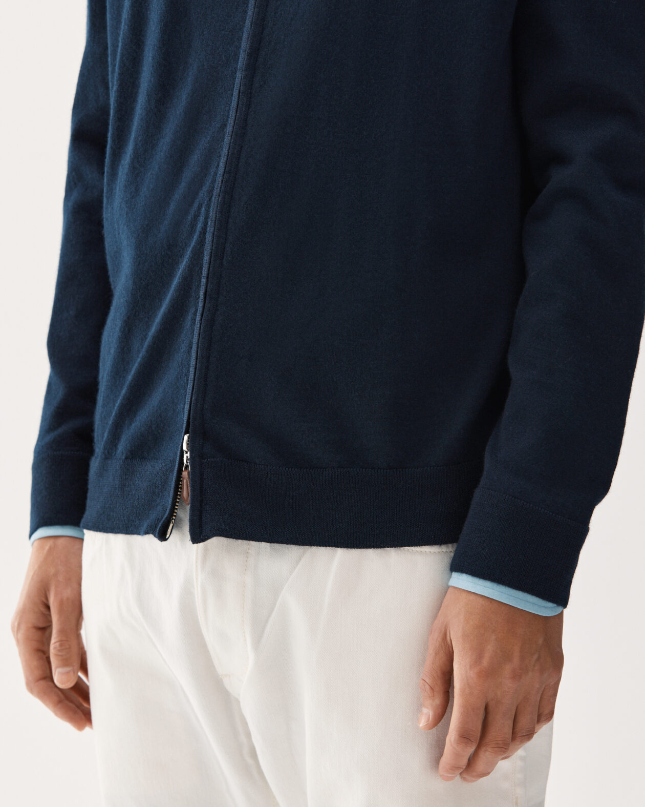 Cashmere Full-Zip Sweater Navy