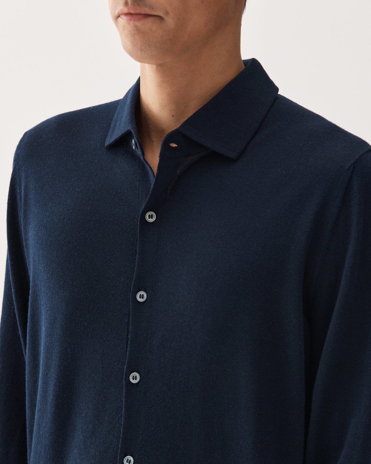 Knitted Wool Shirt Navy