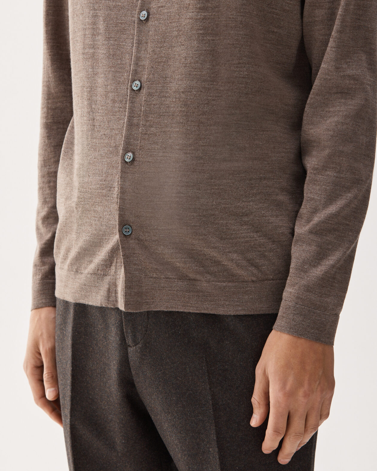 Knitted Wool Shirt Taupe