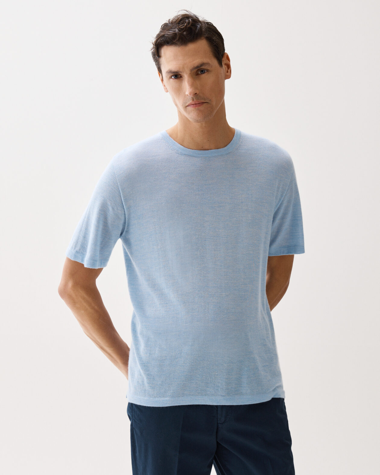 Cashmere Silk T-Shirt Light Blue