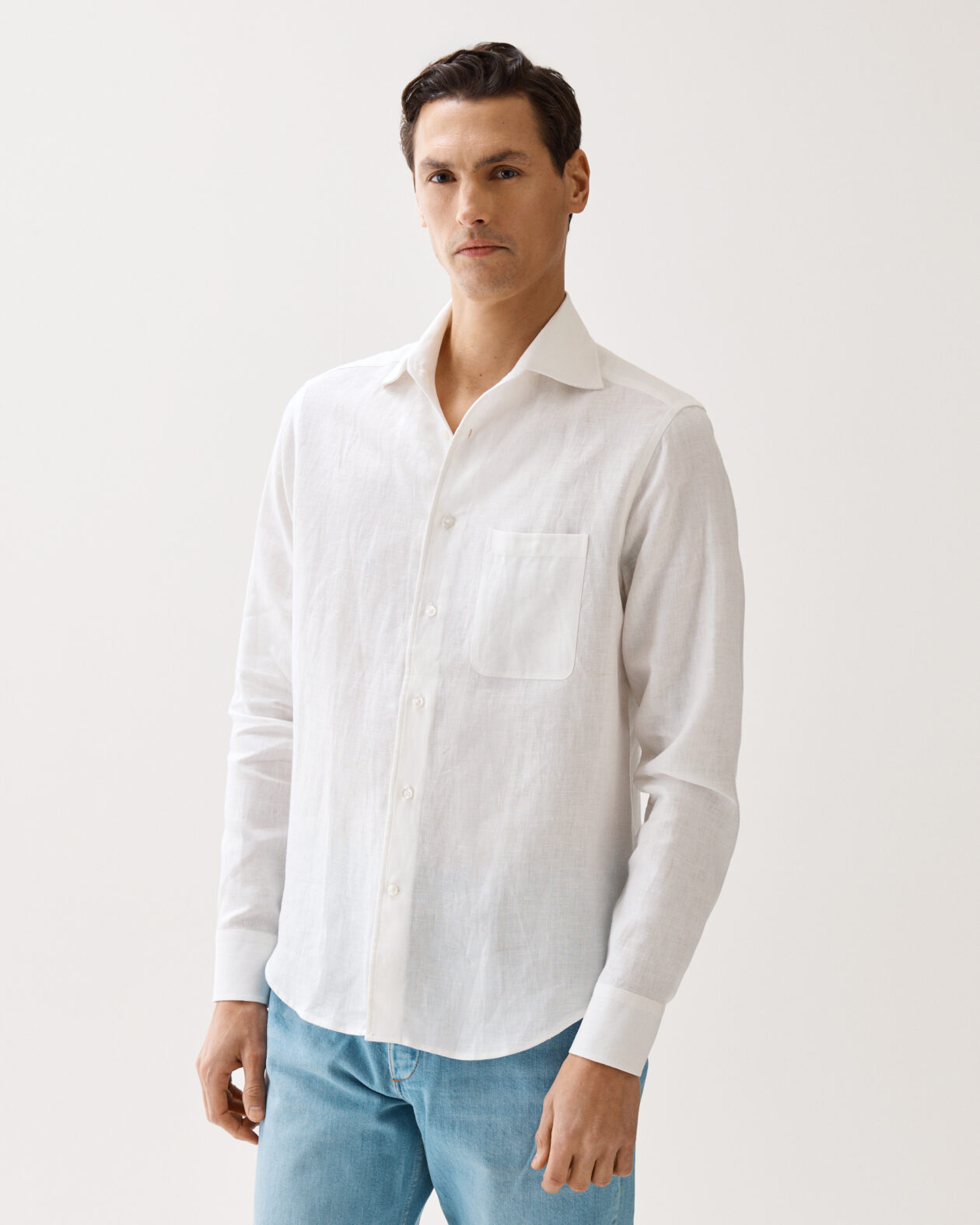 Linen One-Piece Shirt White