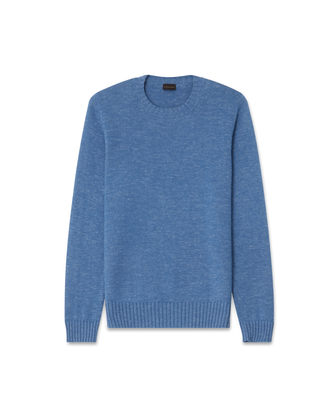 Crewneck 7 Gauge Silk Blend Sweater Blue