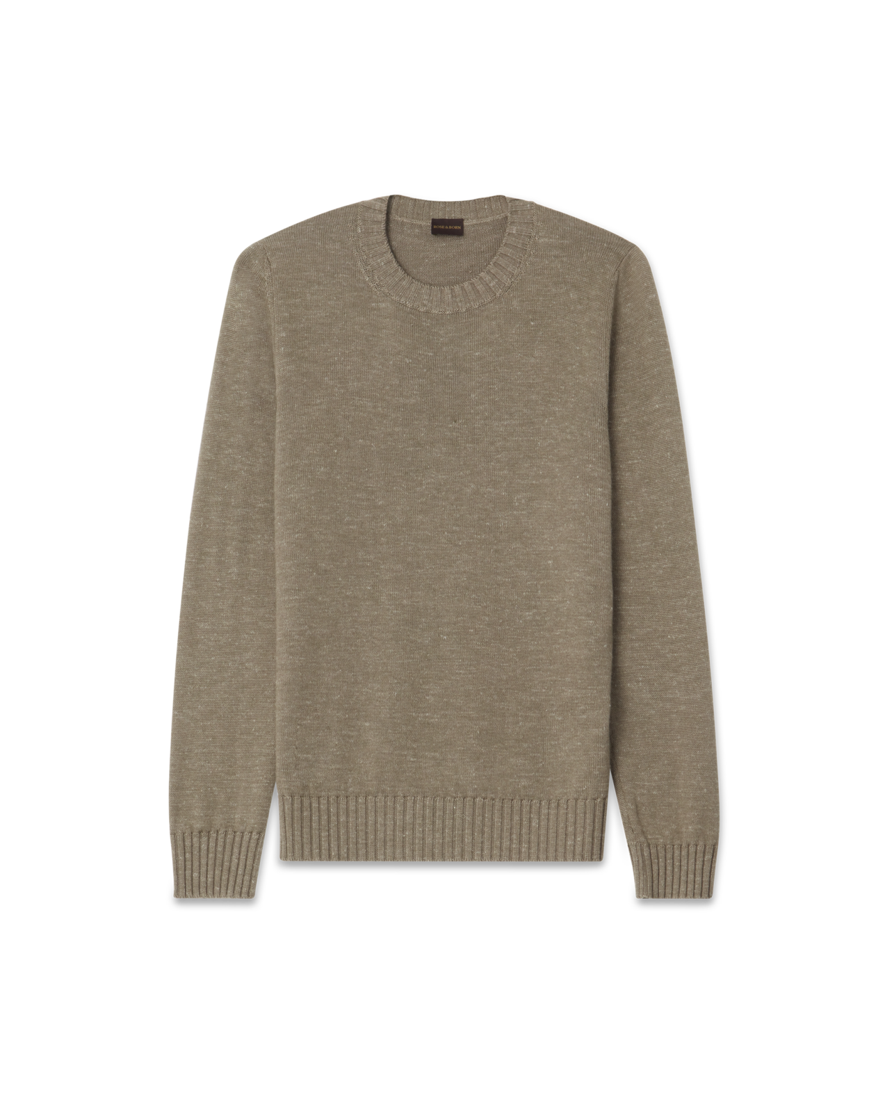 Crewneck 7 Gauge Silk Blend Sweater Khaki