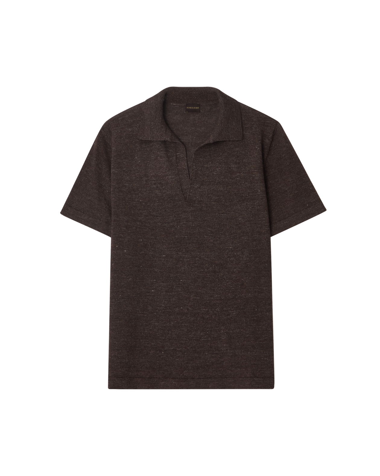 Capri Linen Blend Polo Shirt Brown