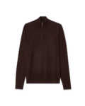 Cashmere Half-Zip Sweater Brown