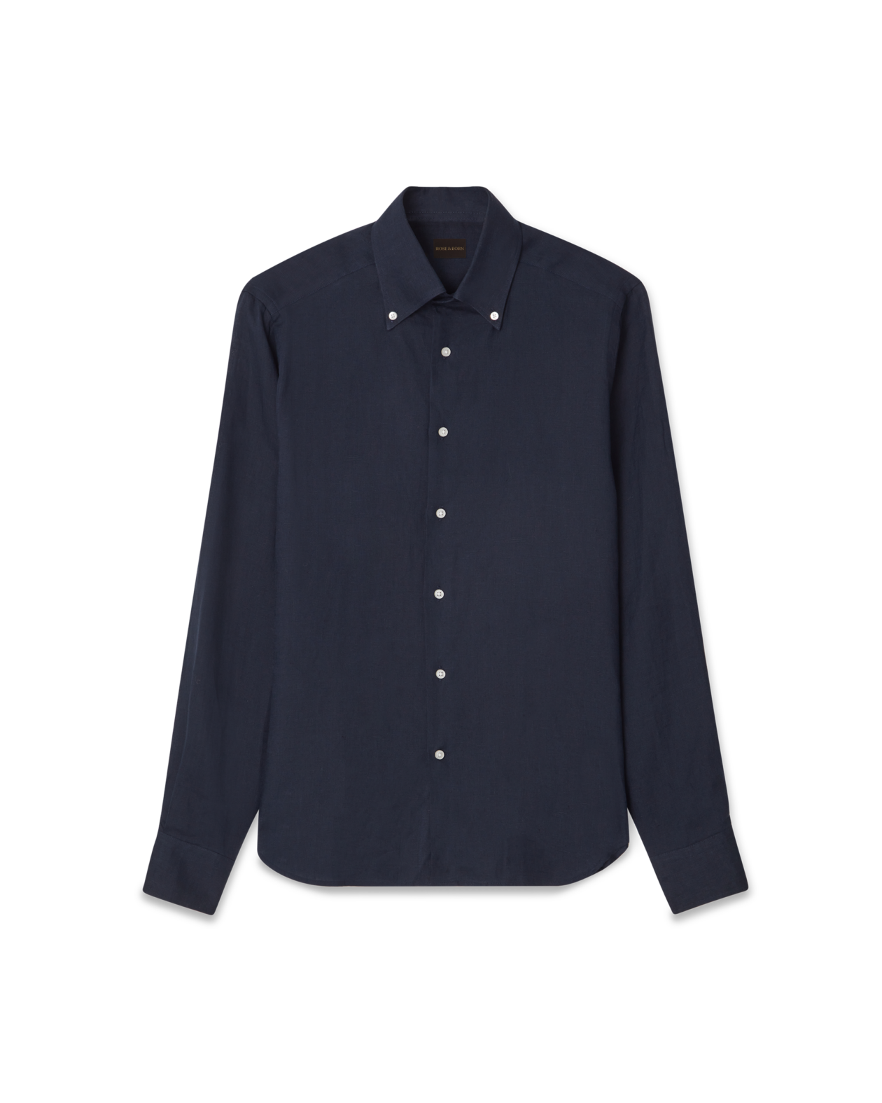 Linen Button-Down Shirt Navy