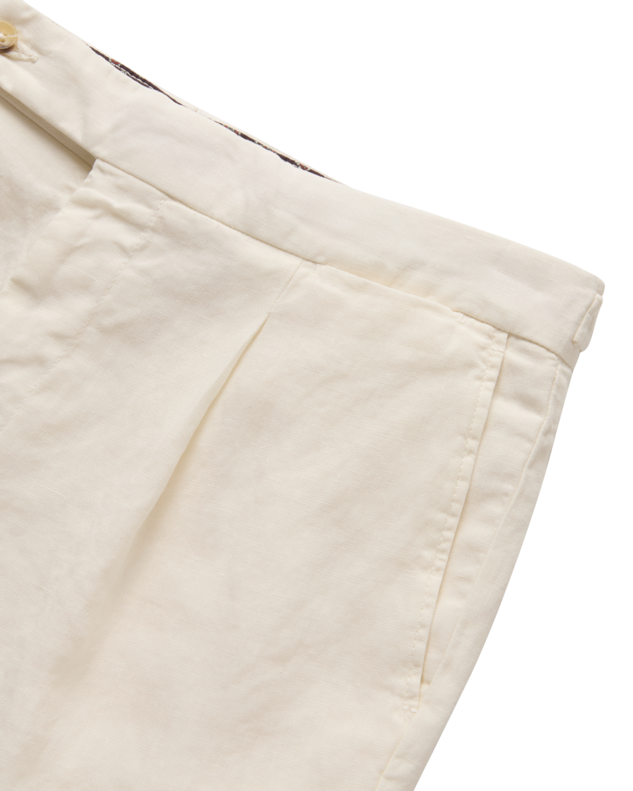 Tailored Linen Shorts White