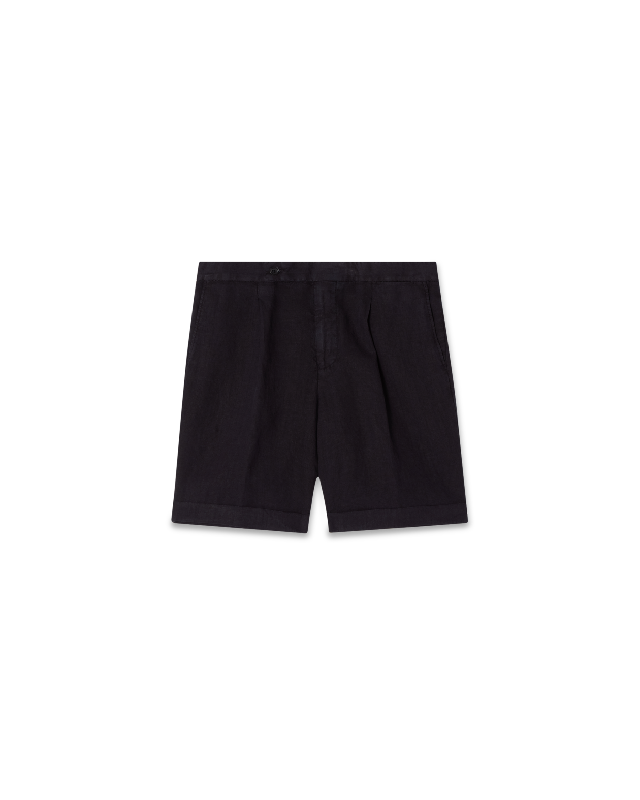 Tailored Linen Shorts Navy